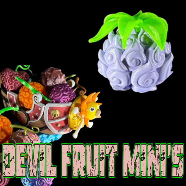 A mini Dark-Dark Devil Fruit (Yami Yami no Mi) collectible, showcasing its dark, swirling design and gravity-defying abilities.