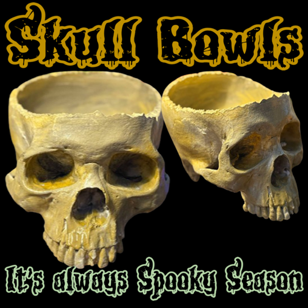 large skull-shaped bowl with intricate bone details, perfect for spooky decor, Halloween parties, or gothic table settings
