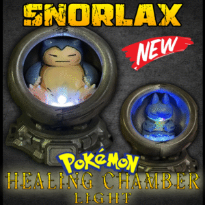 Snorlax Healing Chamber LED Light with soothing color-changing glow and modular display base