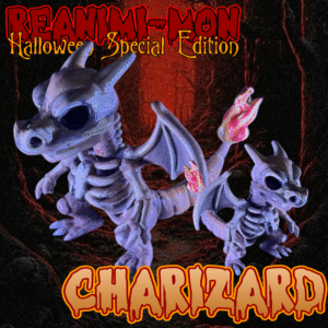 Skeleton Charizard Figure | Spooky Pokémon Collectible | Creepy Cute Decor