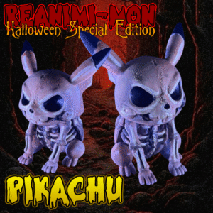 Skeleton Pikachu Figure | Spooky Pokémon Collectible | Creepy Cute Decor