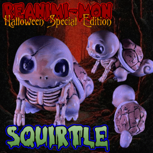 Skeleton Squirtle Figure | Spooky Pokémon Collectible | Creepy Cute Decor