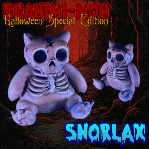 Skeleton Snorlax Figure | Spooky Pokémon Collectible | Creepy Cute Decor