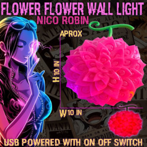 Nico Robin Flower-Flower Fruit LED Wall Light – Handmade USB Anime Wall Decor
