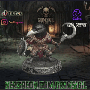 Kenku Warrior Tabletop Miniature | Unpainted White Resin Figure for D&D & RPG Gaming